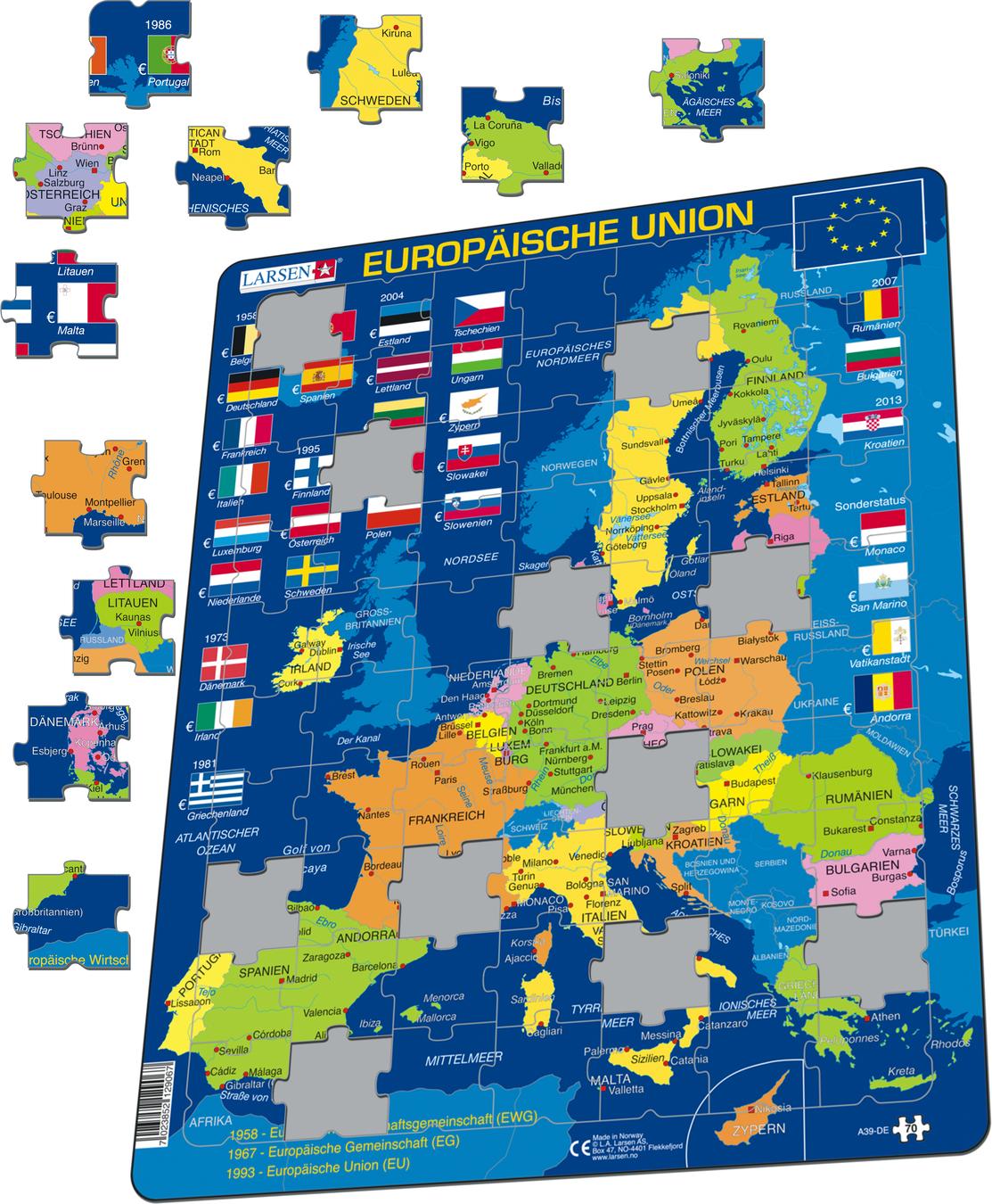 A Den Europeiske Union Eu Kart Over Verden Og Regioner