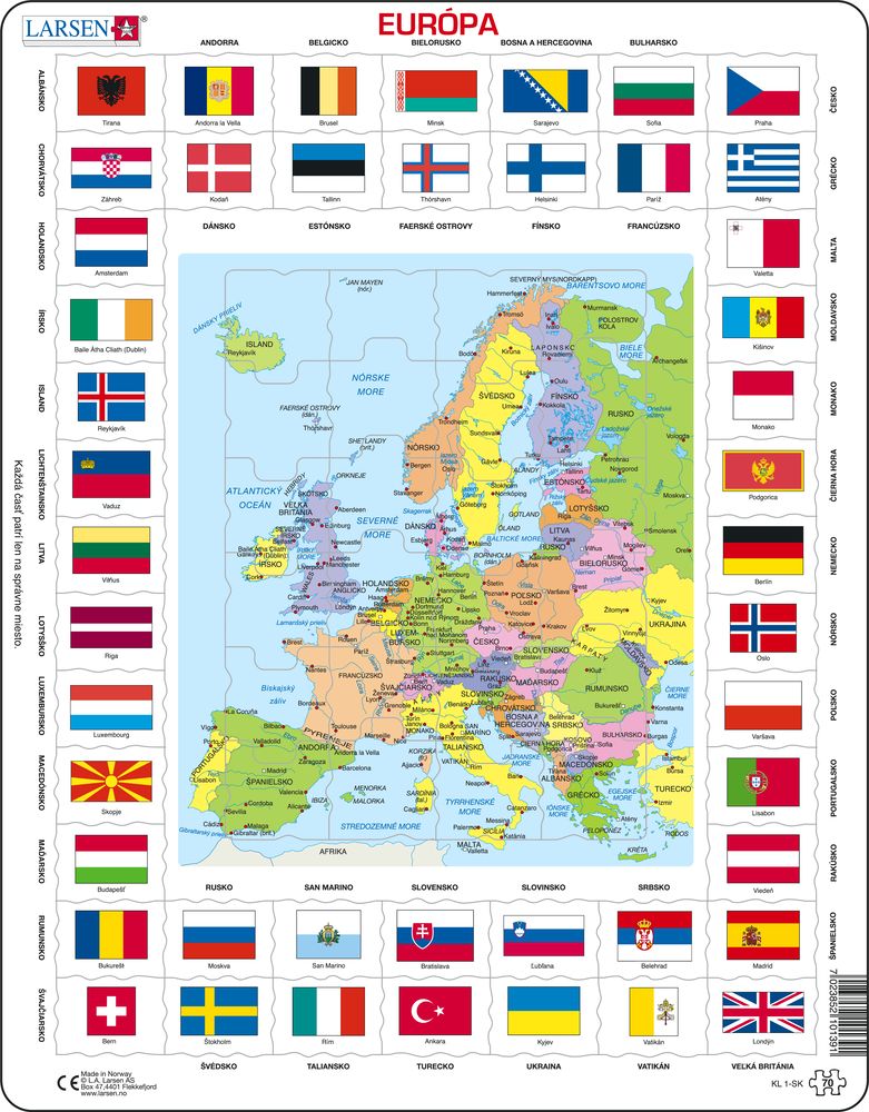 Kl Flagg Og Politisk Kart Av Europa Kart Over Verden Og Regioner