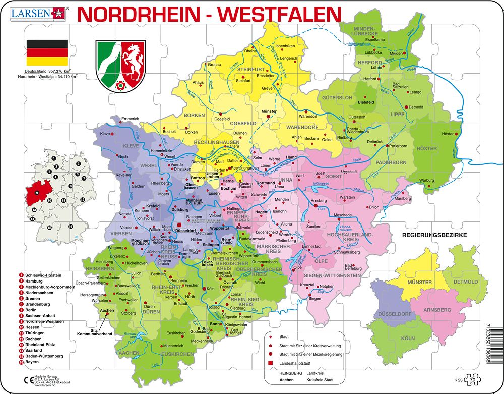 K23 - Nordrhein-Westfalen Political :: Other maps :: Puzzles :: Larsen