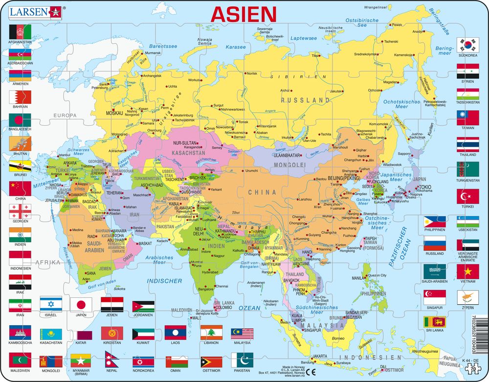 K44 - Asia Political Map :: Maps of the world and regions :: Puzzles ...