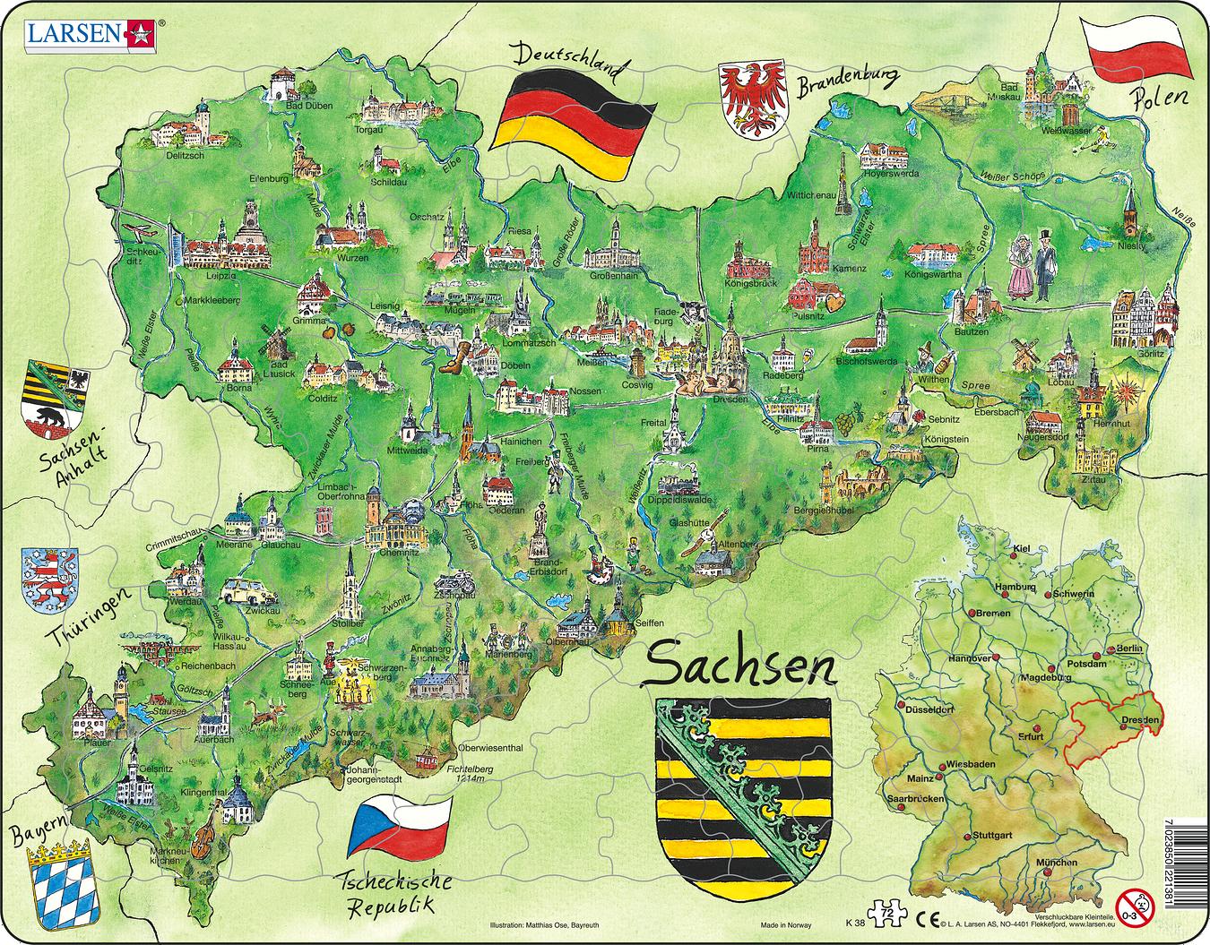K38 Sachsen Other Maps Puzzles Larsen Puzzles 8781