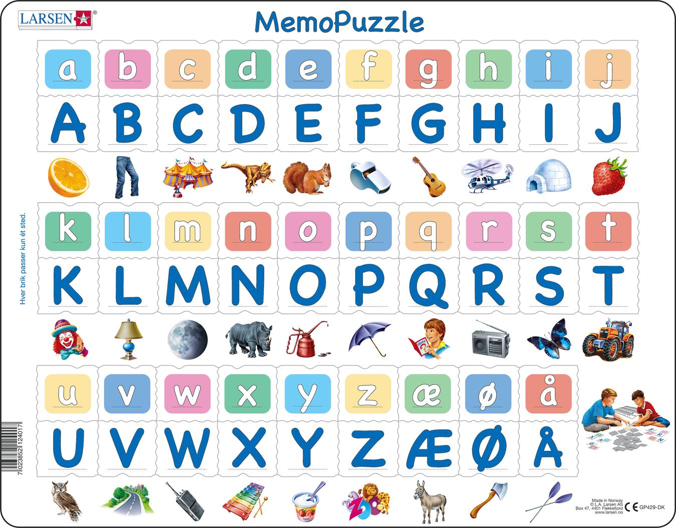 GP429 - MemoPuzzle: The Alphabet with 29 Upper and Lower Case Letters ...