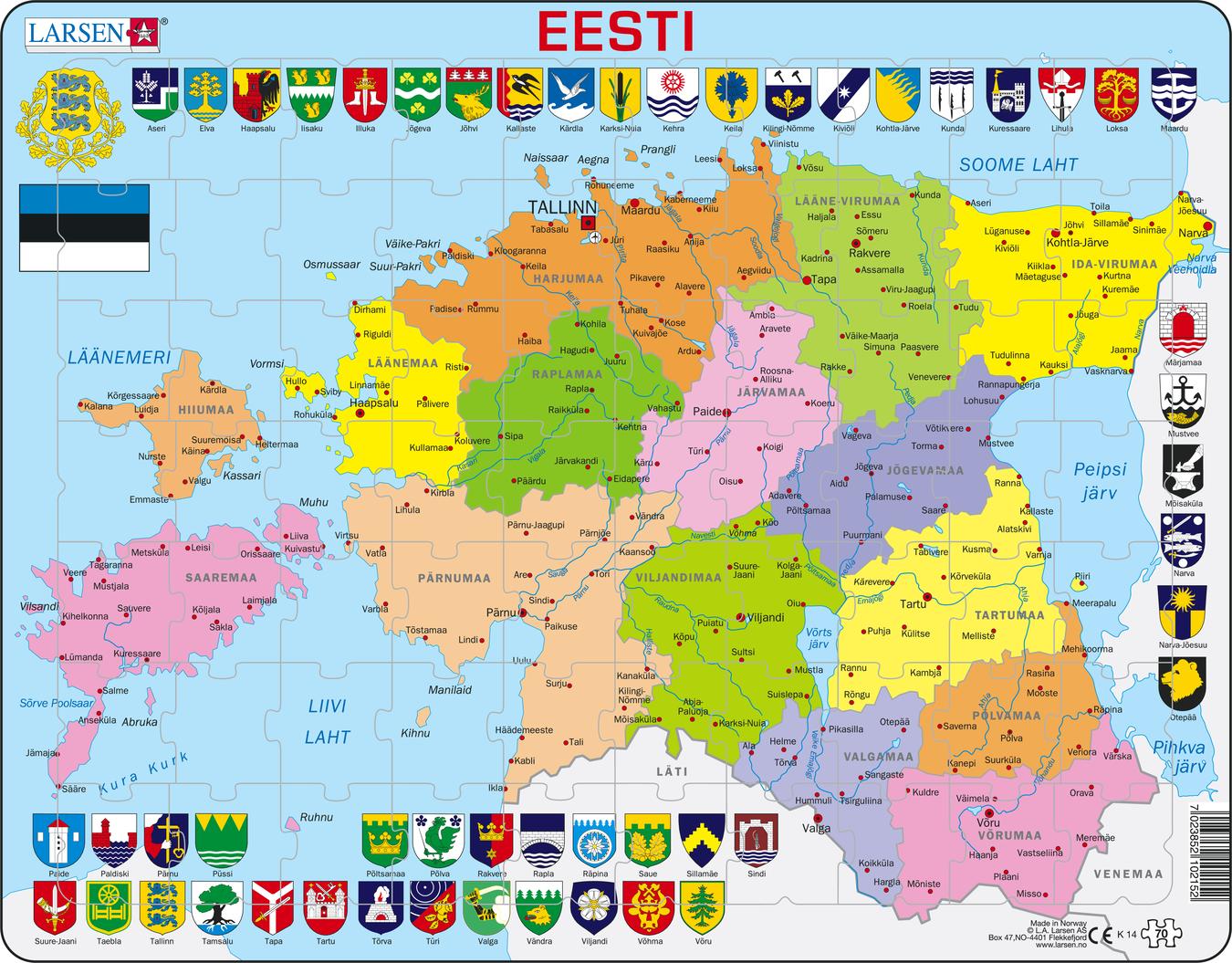 A10 Latvia Political Map Maps Of Countries Puzzles La 8127