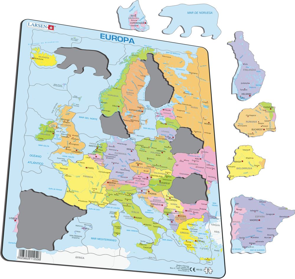 A8 - Europe Political Map for Younger Children :: Maps of the world and ...