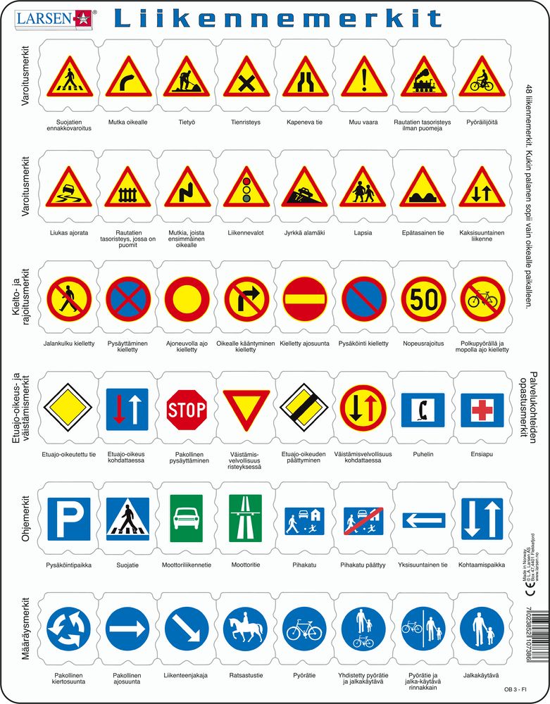 OB3 - Trafikkskilt :: Vitenskap Og Fakta :: Puslespill :: Larsen Puslespill