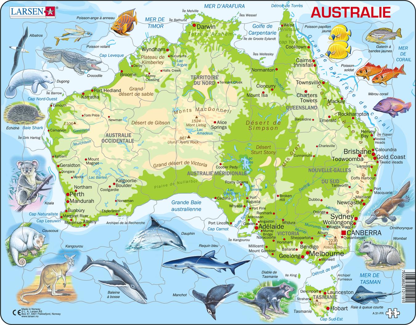 Topographical Map Of Australia