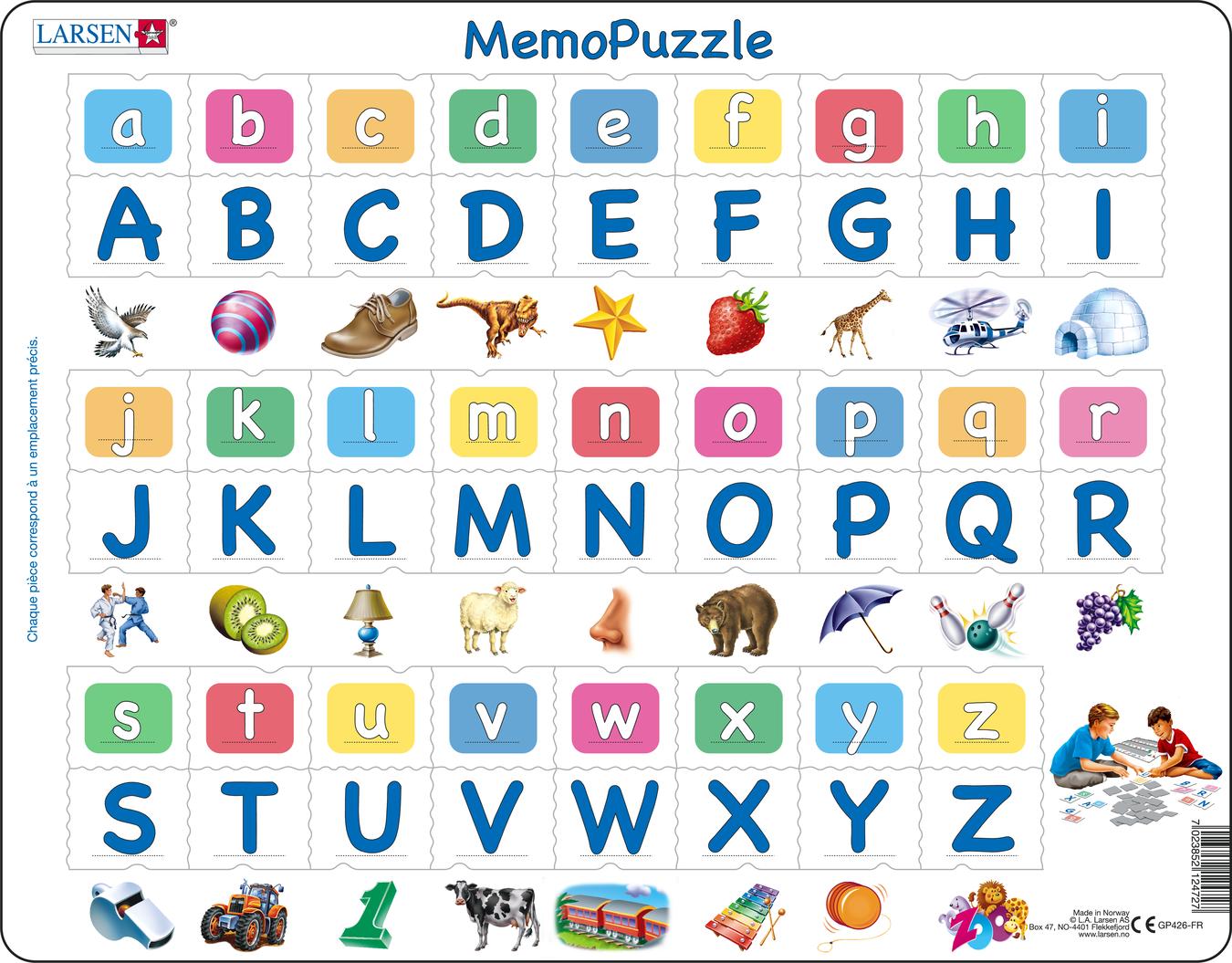 GP426 - MemoPuzzle: The Alphabet with 26 Upper and Lower Case Letters ...