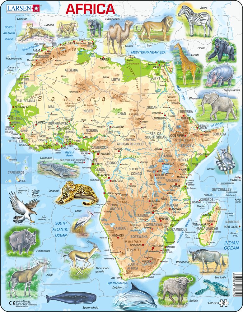 A22 - Africa Topographic Map (English) A22 - Africa Topographic Map (English)