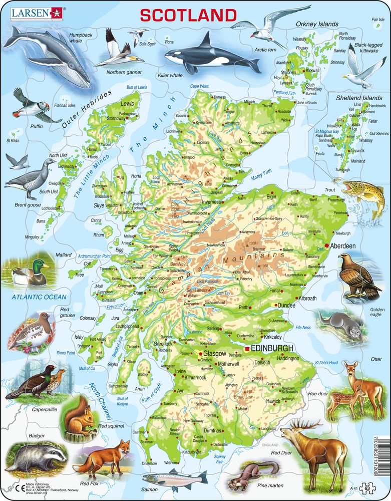 A41 - Scotland Topographic Map :: Maps of countries :: Puzzles :: Larsen Puzzles