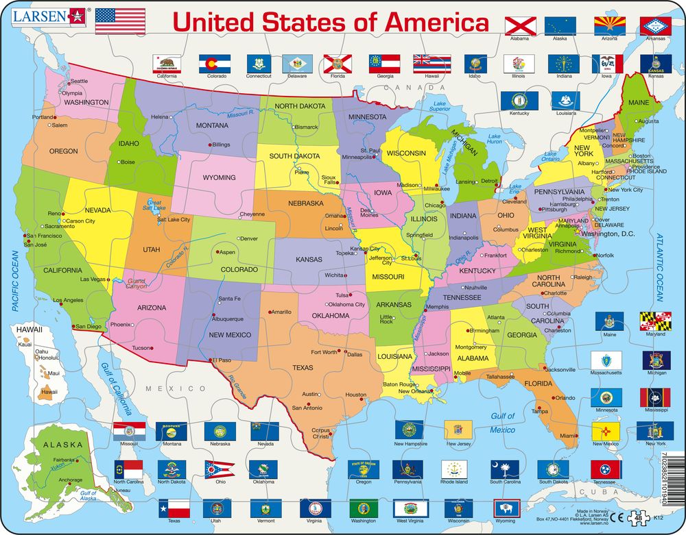 K12 - United States of America Political Map :: Maps of countries ...