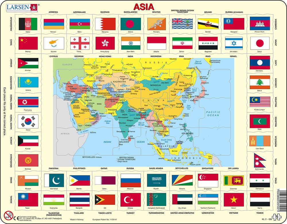 asia map with capitals