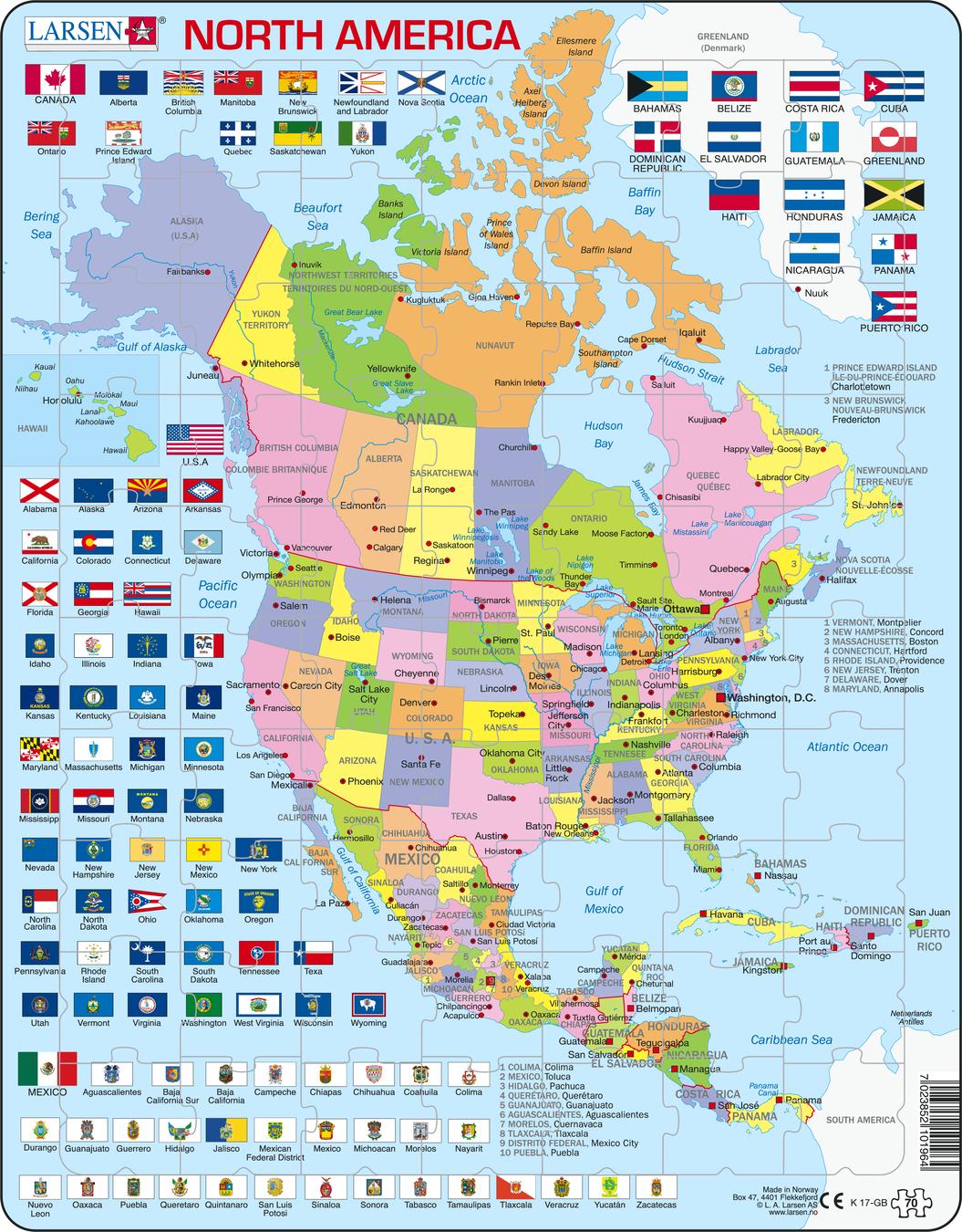 K17 - North America Political Map :: Maps Of The World And Regions 