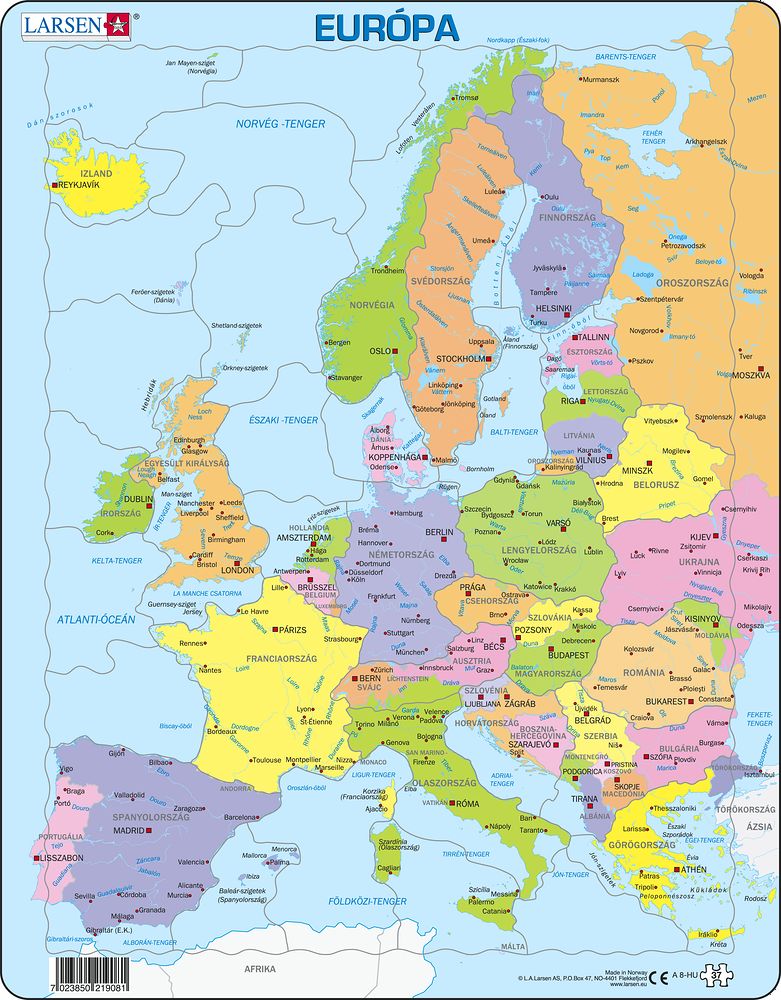 A8 - Europe Political Map For Younger Children :: Maps Of The World And 