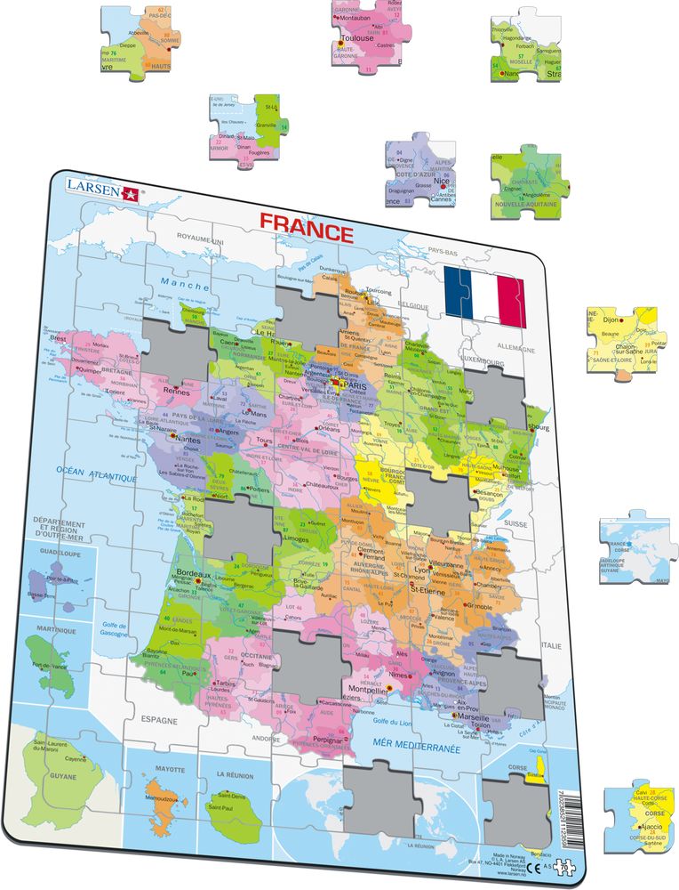 A5 - France Political Map (Illustrative image 1)