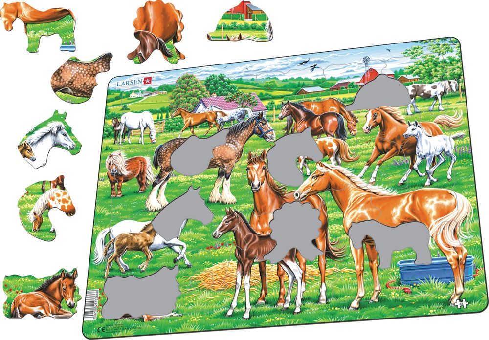 and colours breeds, Puzzles Puzzles :: - :: Larsen of sizes. FH50 horses Beautiful different