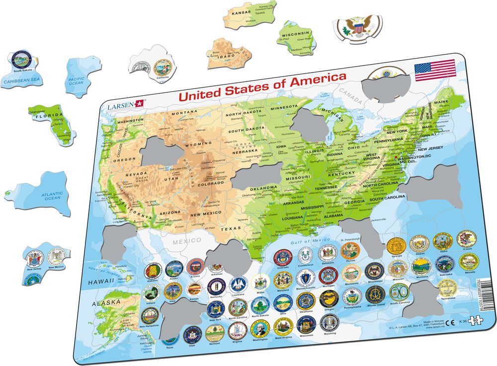 K36 - United States of America Physical Map :: Maps of countries