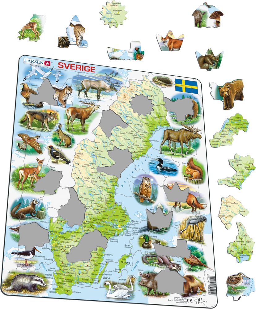K6 - Sweden Physical Map (Illustrative image 1)