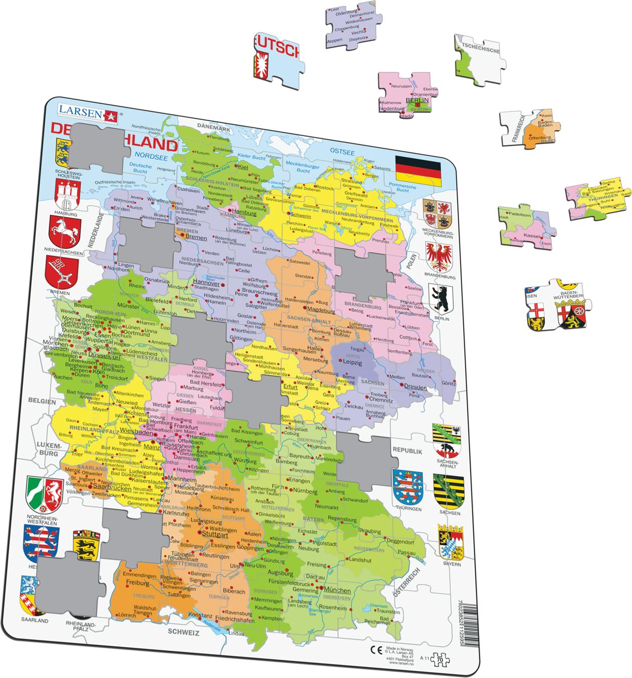 A11 - Germany Political Map :: Maps of countries :: Puzzles :: Larsen ...