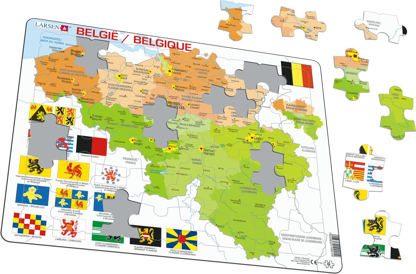 K59 Belgium Political Map Maps Of Countries Puzzles Larsen Puzzles 2133