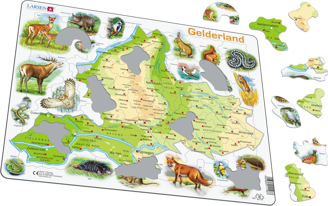 K91 Gelderland Physical Map Other Maps Puzzles Larsen Puzzles 4393
