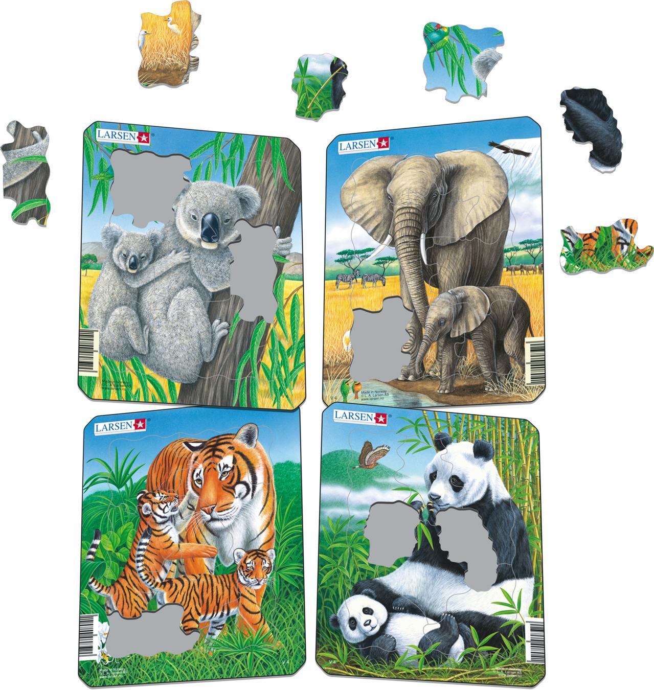 V4 - Koala, Elephant, Tiger, Panda :: Animals :: Puzzles :: Larsen Puzzles