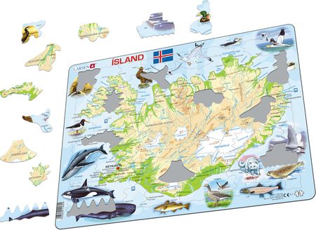 K7 - Iceland Physical Map