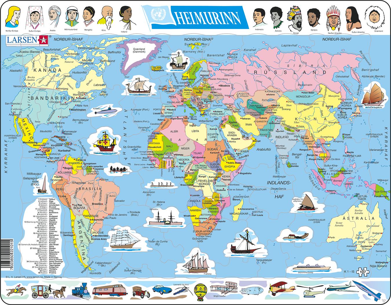 K1 - The World - Political Map :: Maps of the world and regions ...