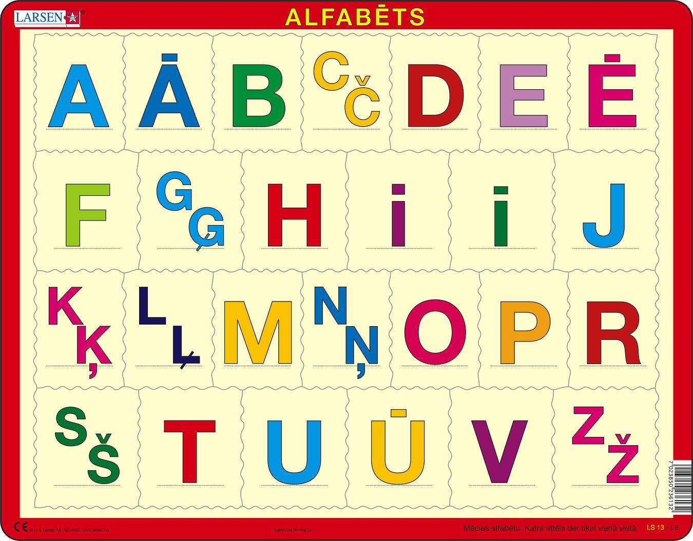 LS1326 - The Alphabet - Upper case :: Reading :: Puzzles :: Larsen Puzzles