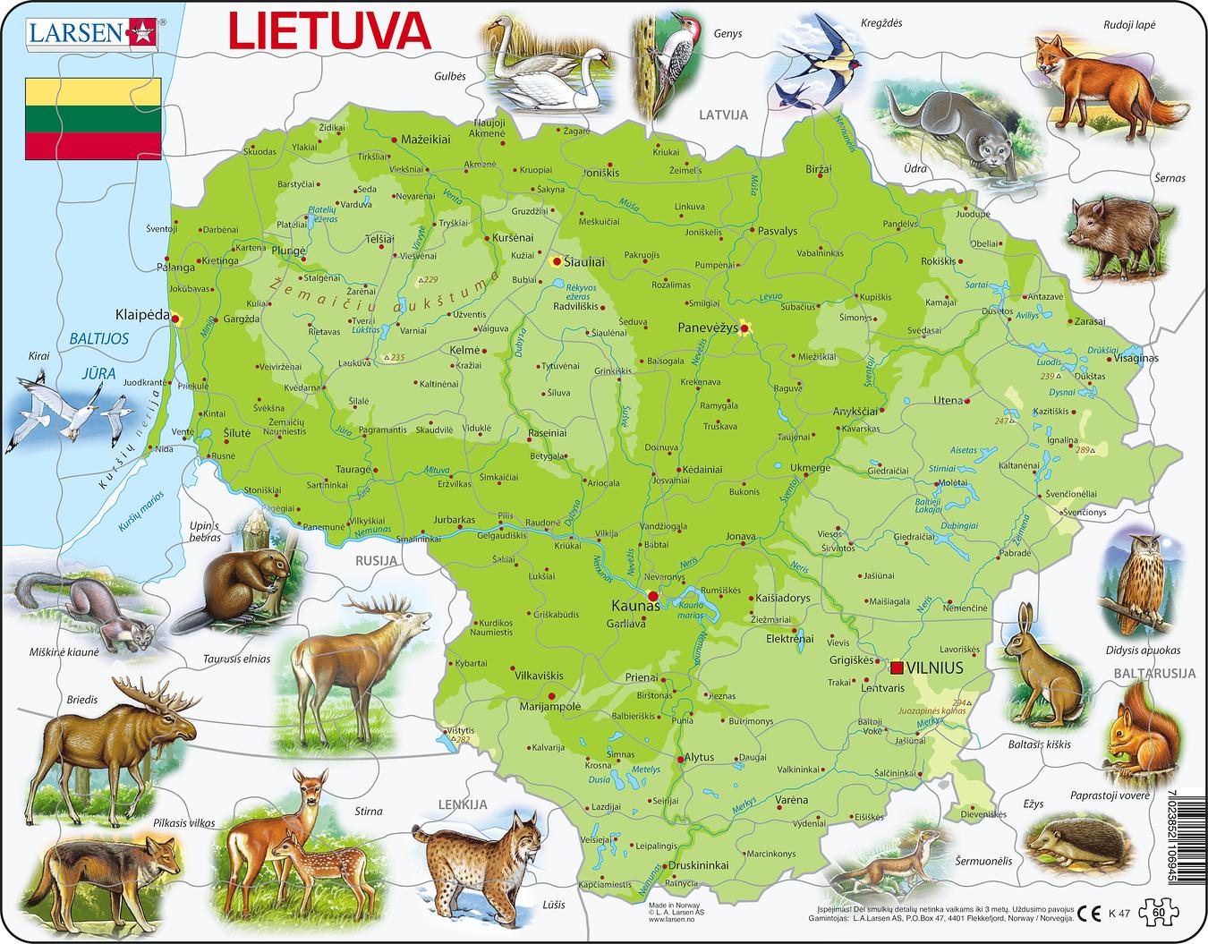 K47 - Lithuania :: Maps of countries :: Puzzles :: Larsen Puzzles