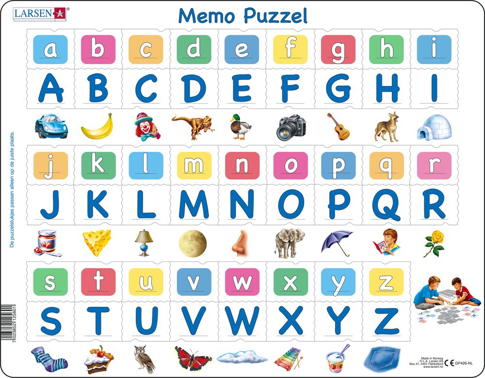 GP426 - MemoPuzzle: The Alphabet with 26 Upper and Lower Case Letters ...