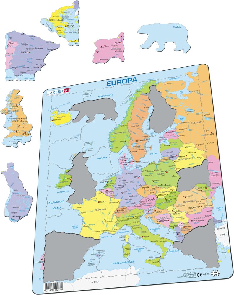 A8 - Europe Political Map for Younger Children :: Maps of the world and ...