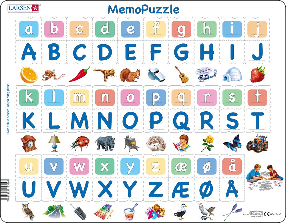 GP429 - MemoPuzzle: The Alphabet with 29 Upper and Lower Case Letters ...