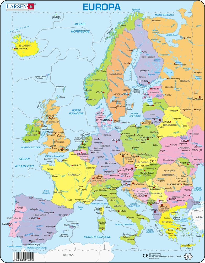 A8 - Europe Political Map for Younger Children :: Maps of the world and ...