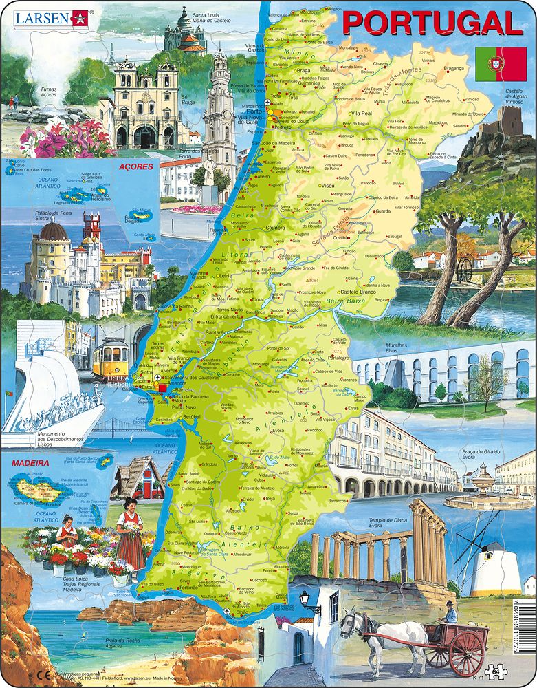 K71 - Portugal - Map, Sights and Attractions :: Maps of countries ...