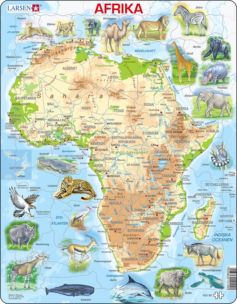 A22 - Africa Topographic Map (Swedish) A22 - Africa Topographic Map (Swedish)