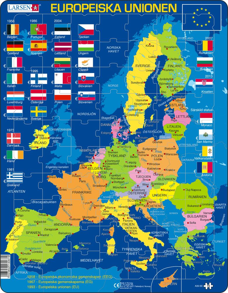 A39 - Den Europeiske Union (EU) :: Kart Over Verden Og Regioner ...