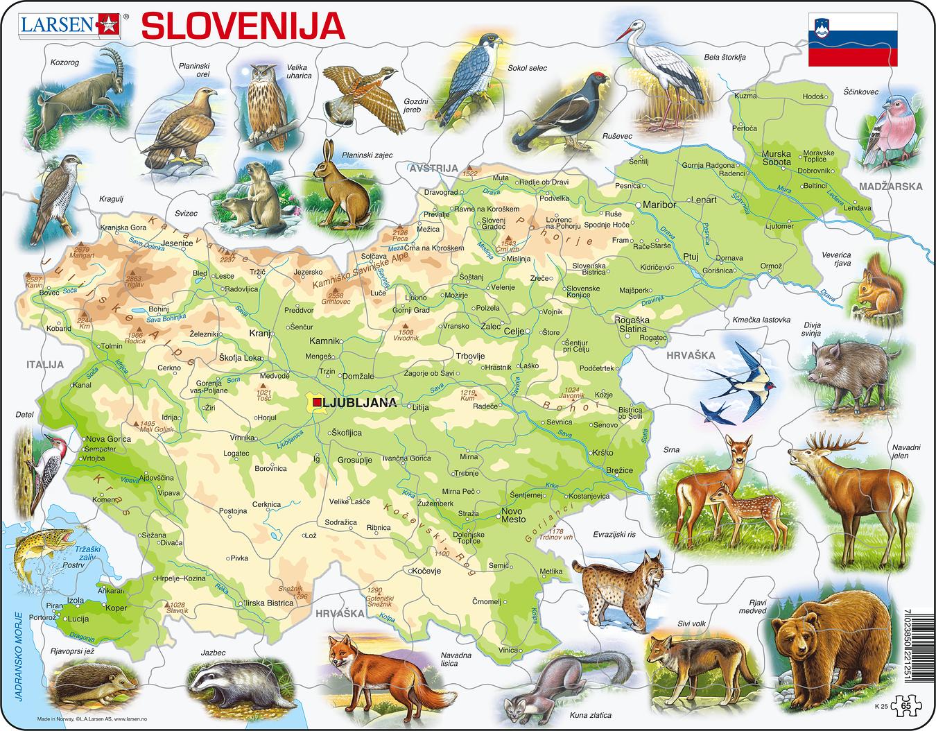 K25 - Slovenia Physical w/animals :: Maps of countries :: Puzzles ...